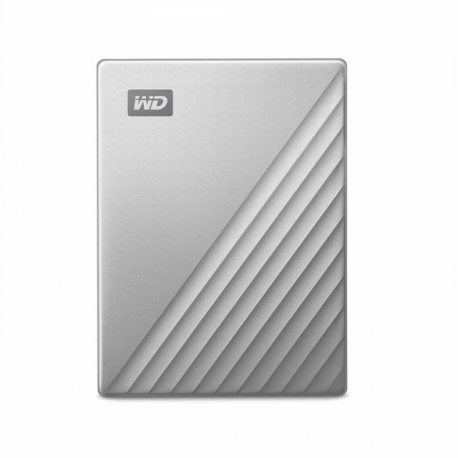 WD My Passport Ultra WDBC3C0010BSL - Hard drive - encrypted - 1 TB - external (portable) - USB 3.0 (USB-C connector) - 256-bit AES - silver - 5