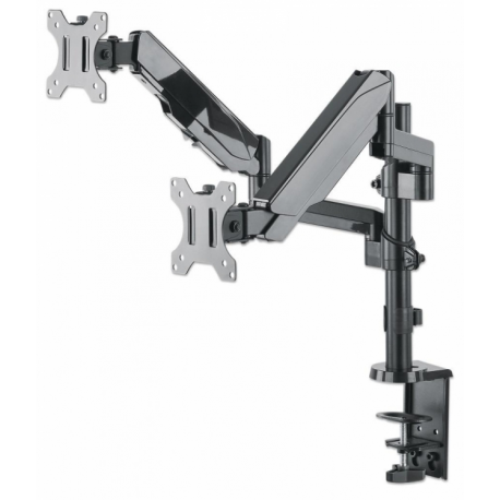 Manhattan Double desk LED/LCD monitor arm 17'-32' 2x8kg gas spring adjustable