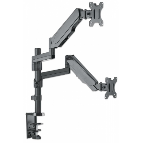 Manhattan Double desk LED/LCD monitor arm 17'-32' 2x8kg gas spring adjustable