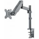 Manhattan TV & Monitor Mount, Desk, Full Motion (Gas Spring), 1 screen, Screen Sizes: 10-27", Black, Clamp or Grommet Assembly,VESA 75x75 to 100x100mm, Max 8kg, Lifetime Warranty - Mounting kit (desk clamp mount, swing arm, clamp base, gas spring) - for LCD display - plastic, aluminium, steel - screen size: 17"-32" - desk-mountable