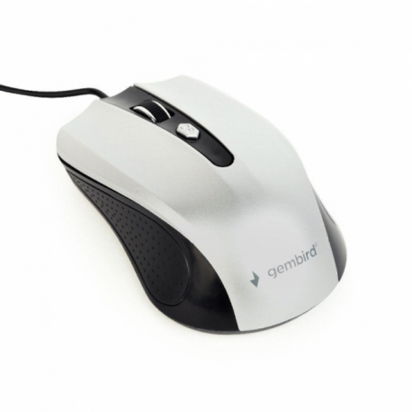 Gembird MUS-4B-01-BS - Mouse - optical - 4 buttons - wired - USB - black, silver - 3