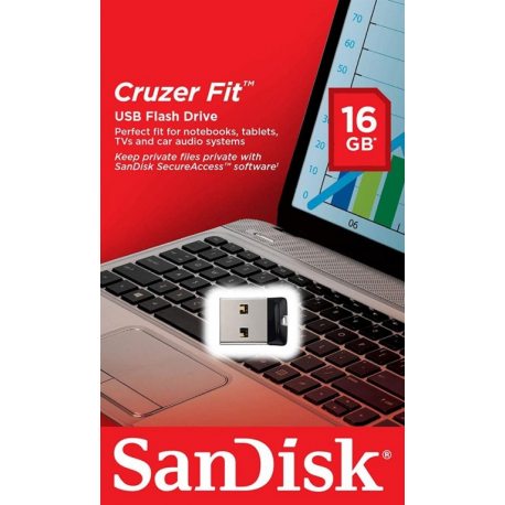 Sandisk Cruzer Fit USB Flash Drive 16GB USB 2.0