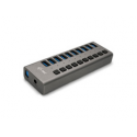 i-Tec USB 3.0 Charging HUB 10 port + Power Adapter 48 W - Hub - 10 x SuperSpeed USB 3.0 - desktop