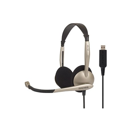 Koss Headphones CS100 Headband/On-Ear, 3.5mm (1/8 inch), Microphone, Black/Gold, - 0