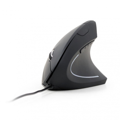 Gembird MUS-ERGO-01 - Vertical mouse - ergonomic - optical - 6 buttons - wired - USB - black - 0