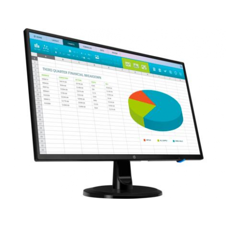 HP N246v - LED monitor - 23.8" (23.8" viewable) - 1920 x 1080 Full HD (1080p) @ 60 Hz - IPS - 250 cd / m² - 1000:1 - 5 ms - HDMI, DVI, VGA - black - 0