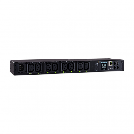 CyberPower Switched Series PDU41004 - Power distribution unit (rack-mountable) - AC 100-240 V - 1-phase - Ethernet, serial - input: IEC 60320 C14 - output connectors: 8 (IEC 60320 C13) - 1U - 3.05 m cord - black - 2