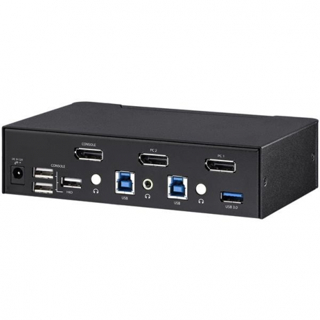 StarTech.com 2 Port DisplayPort KVM Switch, 4K 60Hz, Single Display, Dual Port UHD DP 1.2 USB KVM Switch with Integrated USB 3.0 Hub and Audio, Dell, HP, Apple, Lenovo, TAA Compliant - Keyboard / Video / Mouse Switch (SV231DPU34K) - KVM  /  audio  /  USB switch - 2 x KVM  /  audio  /  USB - desktop - TAA Compliant - 0