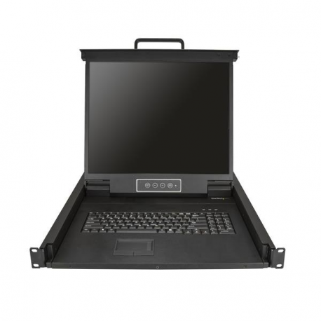 StarTech.com Rackmount KVM Console, Single Port VGA KVM with 19" LCD Monitor for Server Rack, Fully Featured Universal 1U LCD KVM Drawer with Cables & Hardware, USB Support, 50,000 MTBF - LCD KVM Concole Drawer (RKCONS1901) - KVM console - USB - 19" - rack-mountable - 1280 x 1024 - 250 cd / m² - 1000:1 - VGA - black - 1U - 0