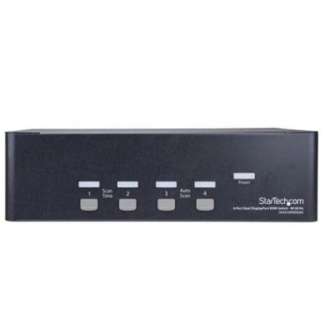 StarTech.com DisplayPort KVM - 4 port - 4K 60Hz - Dual Monitor KVM - DisplayPort Switch - KVM DisplayPort - Desktop KVM Switch (SV431DPDDUA2) - KVM  /  audio  /  USB switch - 4 x KVM  /  audio  /  USB - 1 local user - desktop, rack-mountable - 1