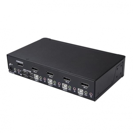 StarTech.com 4 Port DisplayPort KVM Switch, 4K 60Hz, Single Display, Dual Port UHD DP 1.2 USB KVM Switch with Integrated USB 2.0 Hub and Audio, Dell, HP, Apple, Lenovo, TAA Compliant - Keyboard / Video / Mouse Switch (SV431DPUA2) - KVM  /  audio switch - 4 x KVM  /  audio - 1 local user - desktop - AC 100 - 240 V - 0