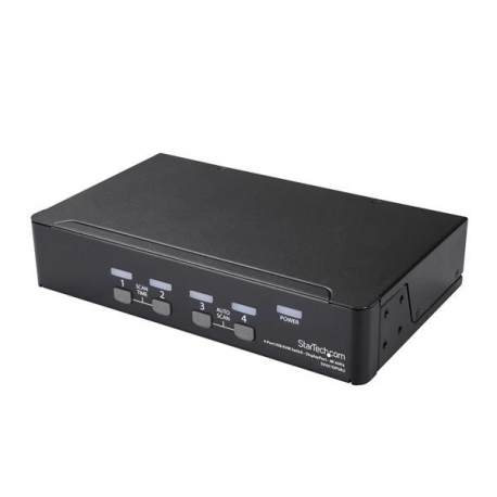 StarTech.com 4 Port DisplayPort KVM Switch, 4K 60Hz, Single Display, Dual Port UHD DP 1.2 USB KVM Switch with Integrated USB 2.0 Hub and Audio, Dell, HP, Apple, Lenovo, TAA Compliant - Keyboard / Video / Mouse Switch (SV431DPUA2) - KVM  /  audio switch - 4 x KVM  /  audio - 1 local user - desktop - AC 100 - 240 V - 4