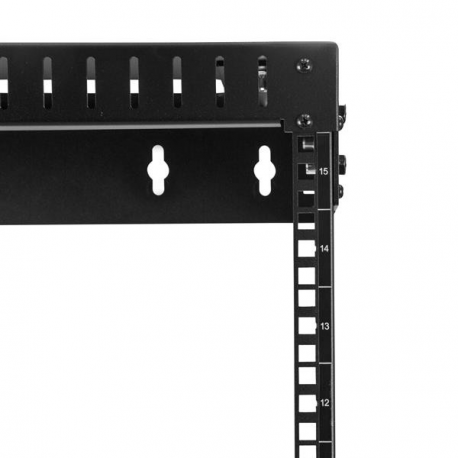 StarTech.com 15U 19" Wall Mount Network Rack, Adjustable Depth 12-20" 2 Post Open Frame Server Room Rack for AV / Data /  IT Communication / Computer Equipment / Switch with Cage Nuts & Screws - 15U Adjustable Rack (RK15WALLOA) - Rack - wall mountable - black - 15U - 19" - 1