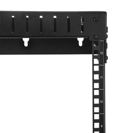 StarTech.com 12U 19" Wall Mount Network Rack, Adjustable Depth 12-20" 2 Post Open Frame Server Room Rack for AV / Data /  IT Communication / Computer Equipment / Switch with Cage Nuts & Screws - 12U Adjustable Rack (RK12WALLOA) - Rack - wall mountable - black - 12U - 20" - 1