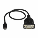 StarTech.com USB C to Serial Adapter Cable with COM Port Retention, 16" (40cm) USB Type C to RS232 (DB9) Serial COM Port Converter Cable, For PLCs, Scanners, Printers, Windows / macOS / Linux - Up to 921.6 Kbps Baud (ICUSB232PROC) - USB  /  serial cable - DB-9 (M) to USB-C (M) - 40 cm - black