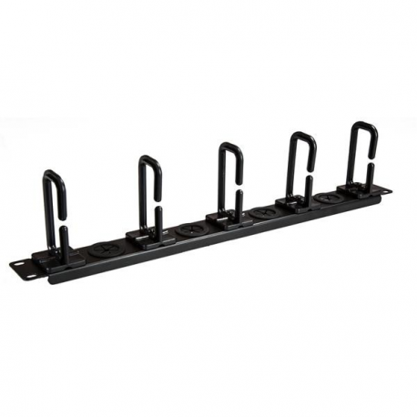 StarTech.com 1U 19" Cable Management Organizer, D Ring Hook Network / Server Rack Cord Manager, Data Center Horizontal Wire Panel with Passthrough Holes with Mounting Hardware, EIA / ECA-310-E - 1U Ring Hook Organizer (CABLMANAGERH) - Rack cable management kit - 1U - 19" - 0