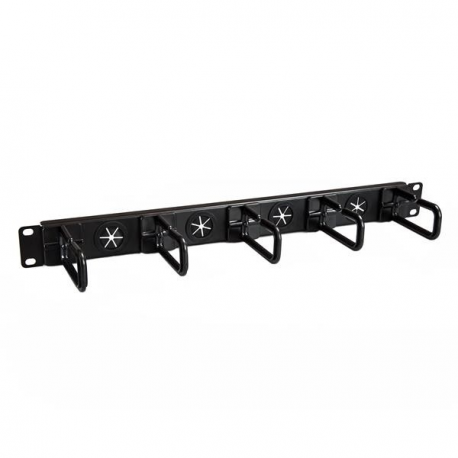 StarTech.com 1U 19" Cable Management Organizer, D Ring Hook Network / Server Rack Cord Manager, Data Center Horizontal Wire Panel with Passthrough Holes with Mounting Hardware, EIA / ECA-310-E - 1U Ring Hook Organizer (CABLMANAGERH) - Rack cable management kit - 1U - 19" - 2