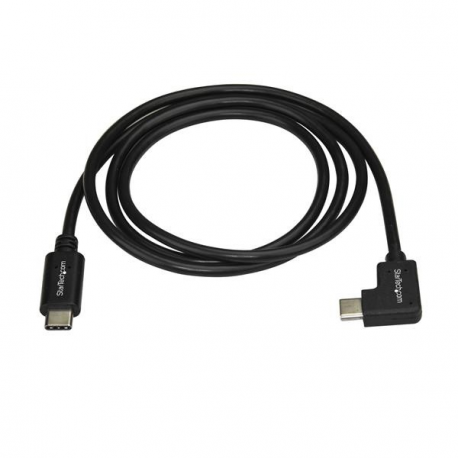 StarTech.com Right Angle USB-C Cable - 1m / 3 ft - Reversible - M / M - USB Type C Cable - USB-C Charge Cable - USB C to USB C Cable (USB2CC1MR) - USB cable - USB-C (M) straight to USB-C (M) right-angled - USB 2.0 - 1 m - black - for P / N: DKT30CHD - 2