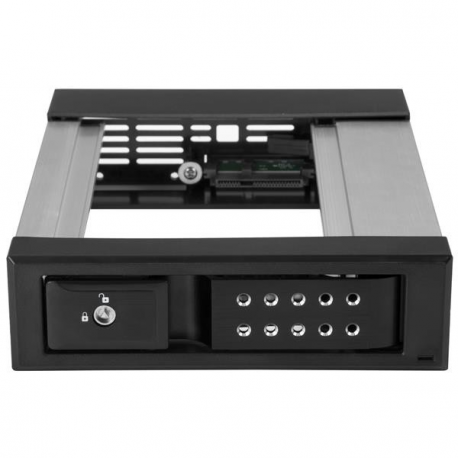 StarTech.com 5.25" to 3.5" Trayless Hard Drive Hot Swap Bay - Removable Hard Drive Bay for 3.5" SATA / SAS Drives - Aluminum (HSB1SATSASBA) - Storage bay adapter - 5.25" to 3.5" - for P / N: 25SATSAS35HD - 0