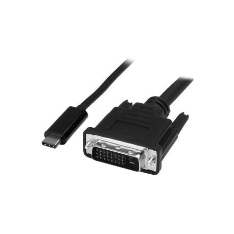 StarTech.com USB-C to DVI Cable - 6 ft  /  2m - 1080p - 1920x1200 - USB-C DVI Monitor Cable - USB C Cable - Computer Monitor Cable (CDP2DVIMM2MB) - USB  /  DVI cable - USB-C (M) to DVI-D (M) - Thunderbolt 3  /  USB 3.1 - 2 m - 1920 x 1200 (WUXGA) support - black - for P / N: TB4CDOCK - 8