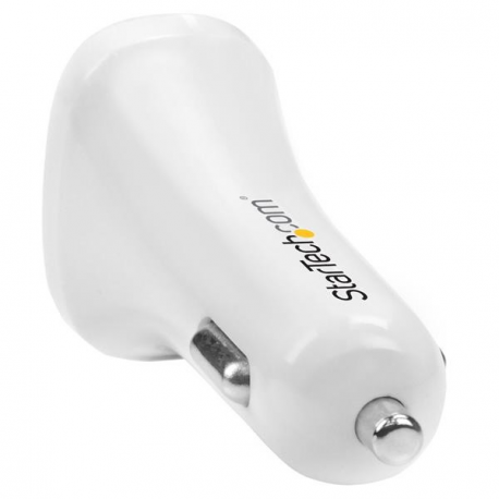 StarTech.com Dual Port USB Car Charger - 24W / 4.8A White - Car power adapter - 24 Watt - 4.8 A - 2 output connectors (USB) - white - for P / N: USBLT1MW, USBLT1MWS, USBLT2MBR, USBLT2MW, USBLT30CMW, USBLTM1MBK, USBLTM1MWH - 1