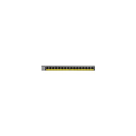 NETGEAR GS116LP - Switch - 16 x 10 / 100 / 1000 (PoE+) - desktop, rack-mountable, wall-mountable - PoE+ (76 W) - DC power - 4