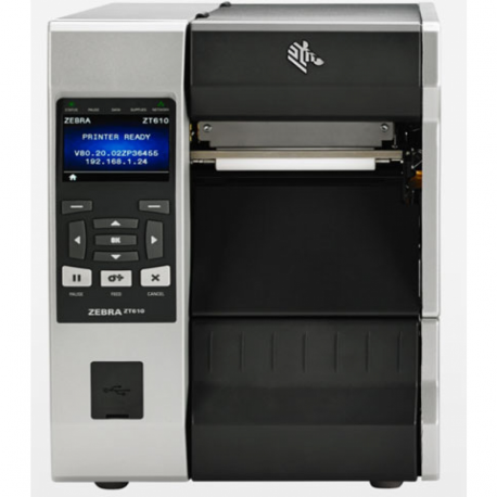 Zebra ZT620, 12 dots/mm (300 dpi), rewind, disp. (colour), ZPL, ZPLII, USB, RS232, BT, Ethernet