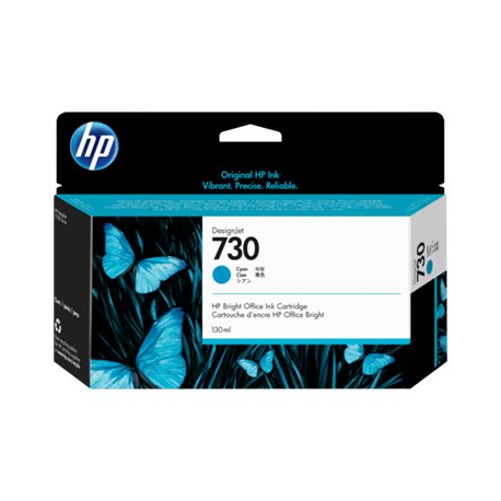 HP 730 - 130 ml - cyan - original - DesignJet - ink cartridge - for DesignJet SD Pro MFP, T1600, T1600dr, T1700, T1700dr, T2600, T2600dr - 0