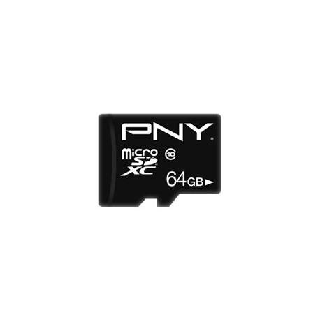 PNY Performance Plus - Flash memory card - 64 GB - Class 10 - microSDXC - 0