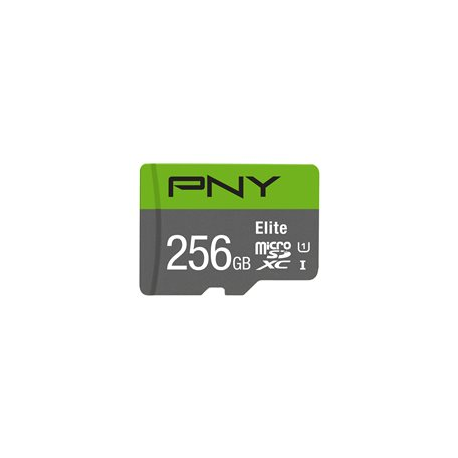 PNY Elite - Flash memory card - 256 GB - A1  /  Video Class V10  /  UHS Class 1  /  Class10 - microSDXC UHS-I - 0