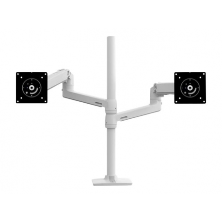Ergotron LX - Mounting kit (tall pole, dual stacking arm) - for 2 LCD displays - aluminium - white - screen size: up to 40" - desk-mountable - 1