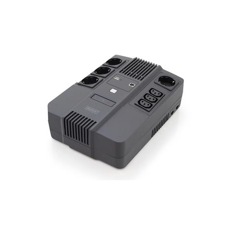 DIGITUS All-in-One UPS - UPS - AC 220-240 V - 360 Watt - 600 VA - 7 Ah - USB - output connectors: 7 - 0
