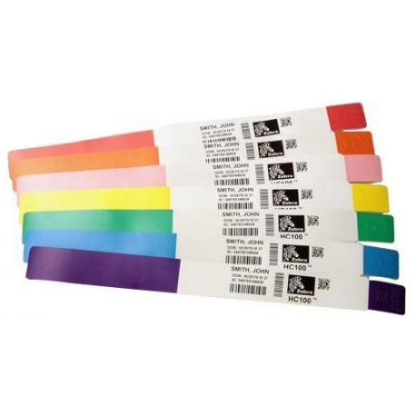 Zebra Z-Band UltraSoft - Synthetic - permanent rubber adhesive - 25 x 279 mm 1050 pcs. (6 roll(s) x 175) adult wristbands - for Zebra 110, 140, 220, Z4Mplus, Z6MPlus, ZM400, ZM600; Xi Series 140, 170; Z Series ZM600 - 1