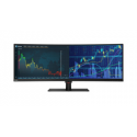 Lenovo ThinkVision P44w-10 - LED monitor - curved - 44" (43.4" viewable) - 3840 x 1200 - VA - 450 cd / m² - 3000:1 - DisplayHDR 400 - 4 ms - 2xHDMI, DisplayPort, 2xUSB-C - raven black