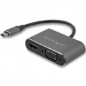 StarTech.com USB-C to VGA and HDMI Adapter - 2-in-1 - 4K 30Hz - Space Grey - Windows & Mac Compatible (CDP2HDVGA) - External video adapter - IT6222 - USB-C - HDMI, VGA - space grey