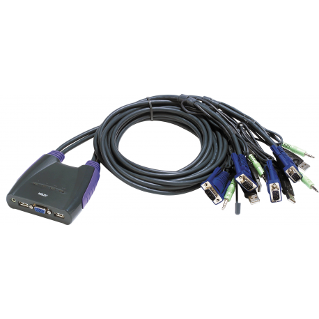 ATEN Petite CS64US - KVM  /  audio  /  USB switch - 4 x KVM  /  audio  /  USB - 1 local user - desktop - 0