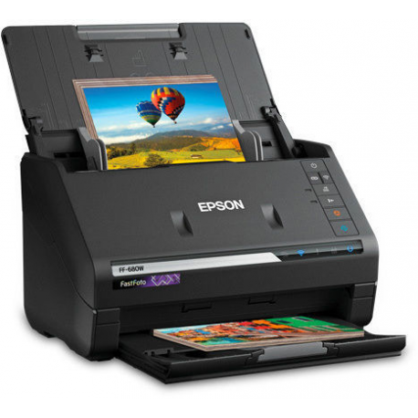 Epson FastFoto FF-680W - Document scanner - Contact Image Sensor (CIS) - Duplex - A4 - 600 dpi x 600 dpi - up to 45 ppm (mono) / up to 45 ppm (colour) - ADF (100 sheets) - USB 3.0, Wi-Fi(n) - 0