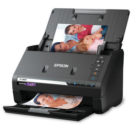 Epson FastFoto FF-680W - Document scanner - Contact Image Sensor (CIS) - Duplex - A4 - 600 dpi x 600 dpi - up to 45 ppm (mono) / up to 45 ppm (colour) - ADF (100 sheets) - USB 3.0, Wi-Fi(n) - 1