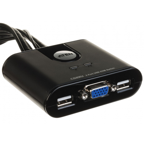 Aten 2-Port USB VGA Cable KVM Switch with Remote Port Selector