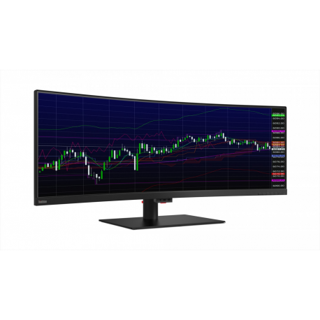 Lenovo ThinkVision P44w-10 - LED monitor - curved - 44" (43.4" viewable) - 3840 x 1200 @ 144 Hz - VA - 450 cd / m² - 3000:1 - DisplayHDR 400 - 4 ms - 2xHDMI, DisplayPort, 2xUSB-C - speakers - raven black - 2