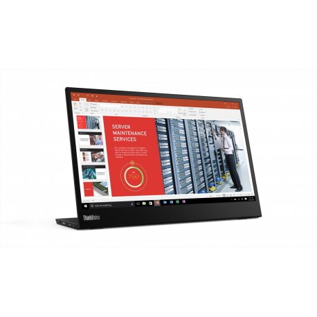 Lenovo ThinkVision M14 - LED monitor - 14" - portable - 1920 x 1080 Full HD (1080p) @ 60 Hz - IPS - 300 cd / m² - 700:1 - 6 ms - 2xUSB-C - raven black - 7