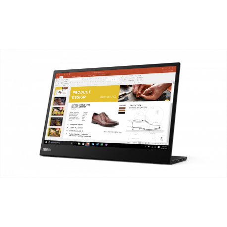 Lenovo ThinkVision M14 - LED monitor - 14" - portable - 1920 x 1080 Full HD (1080p) @ 60 Hz - IPS - 300 cd / m² - 700:1 - 6 ms - 2xUSB-C - raven black - 9