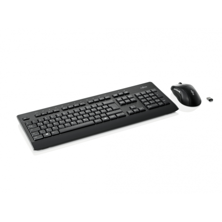 Fujitsu Wireless LX960 - Keyboard and mouse set - wireless - 2.4 GHz - for Celsius C780, J550, M7010, M770, R970, W580; ESPRIMO G558, P558, Q958; LIFEBOOK E449, E459 - 0