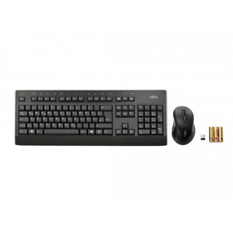 Fujitsu Wireless LX960 - Keyboard and mouse set - wireless - 2.4 GHz - for Celsius C780, J550, M7010, M770, R970, W580; ESPRIMO G558, P558, Q958; LIFEBOOK E449, E459 - 1