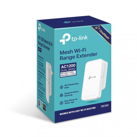 TP-Link RE300 - Wi-Fi range extender - Wi-Fi 5 - 2.4 GHz, 5 GHz - 3