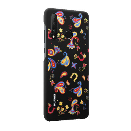 Huawei - Back cover for mobile phone - thermoplastic polyurethane (TPU) - flower black - for Huawei P30 lite - 0