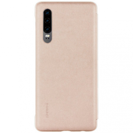 Huawei Smart View - Flip cover for mobile phone - faux leather - pink - for Huawei P30 - 1