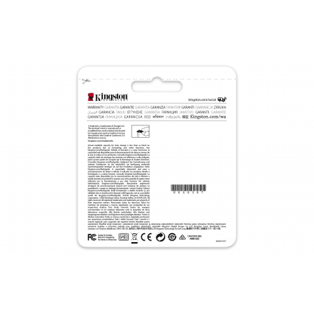 KINGSTON 32GB microSDHC Canvas Select 80R CL10 UHS-I Single Pack w/o Adapter