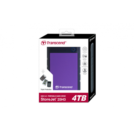 Transcend 4TB STOREJET 2.5IN H3P (4 TB, 6.35 cm (2.5 ") SATA HDD, USB 2.0/3.0, 5V DC)