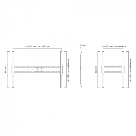 Newstar TV SET ACC WALL MOUNT BLACK/60-100" LFD-W1500
